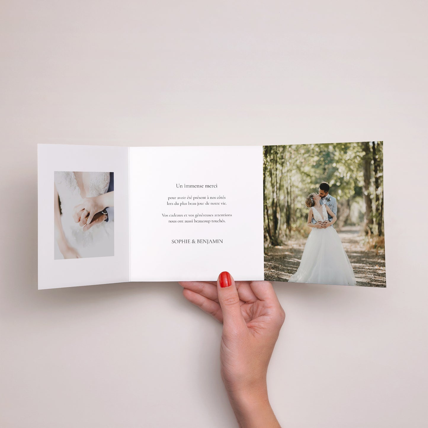 Remerciements Mariage Triptyque asymétrique Serment d’Or photo N° 2