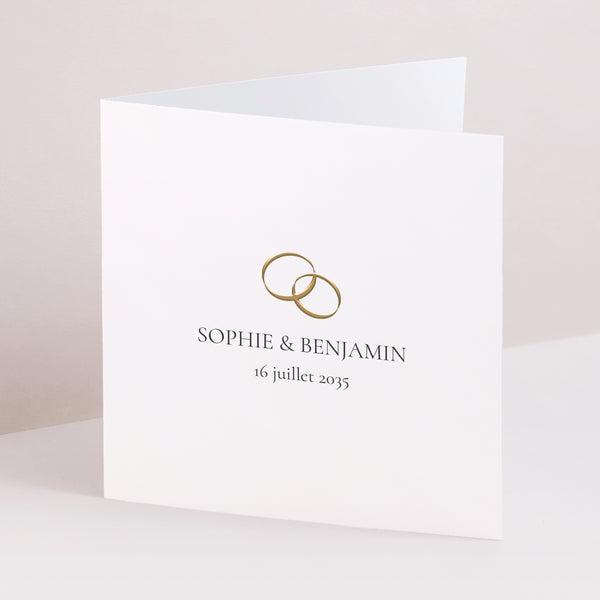 Faire-part Mariage Carré double volet Serment d’Or photo