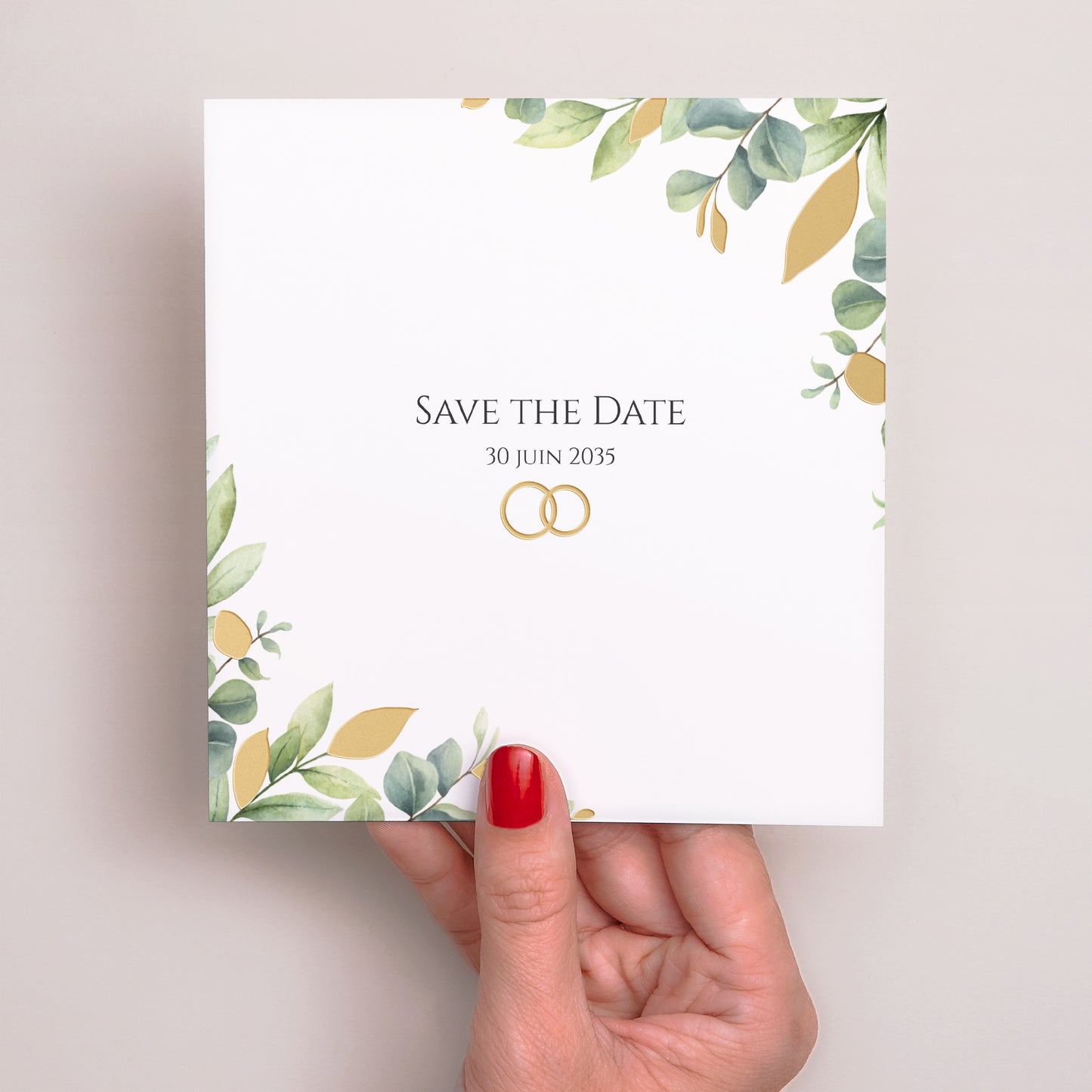 Save the date Mariage Carré Sous l’Éclat des Feuilles photo N° 2