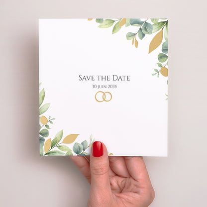 Save the date Mariage Carré Sous l’Éclat des Feuilles photo N° 2