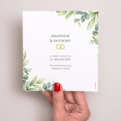 Save the date Mariage Carré Sous l’Éclat des Feuilles photo N° 3