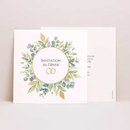 Invitations Mariage Simple carré Sous l’Éclat des Feuilles photo N° 1