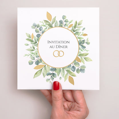 Invitations Mariage Simple carré Sous l’Éclat des Feuilles photo N° 2