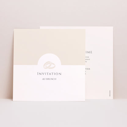 Invitations Mariage Simple carré Douce Harmonie photo N° 1