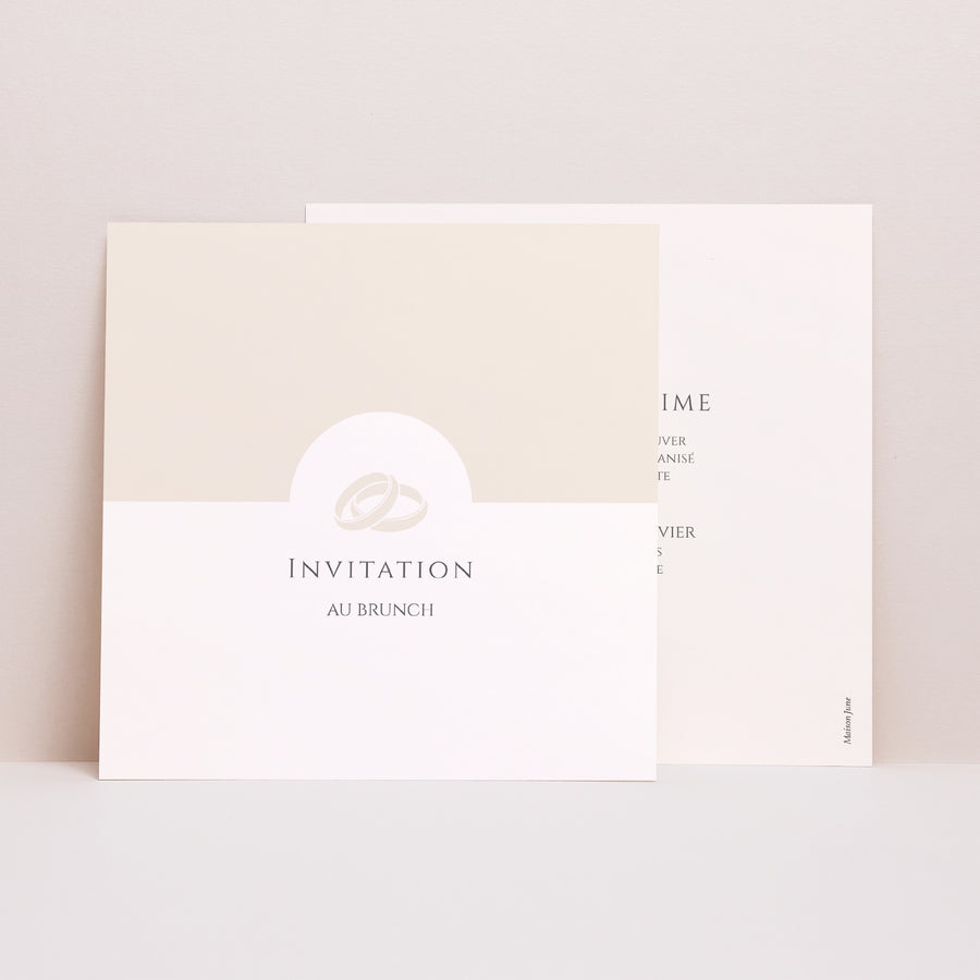 Invitations Mariage Simple carré Douce Harmonie photo