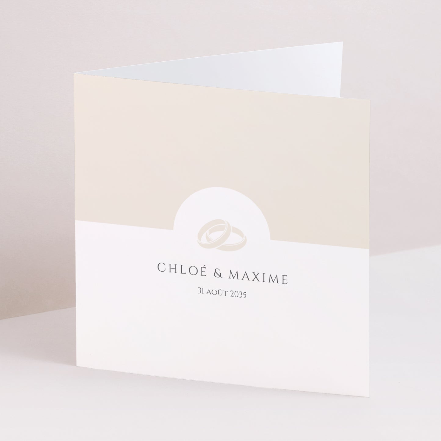 Faire-part Mariage Carré double volet Douce Harmonie photo N° 1