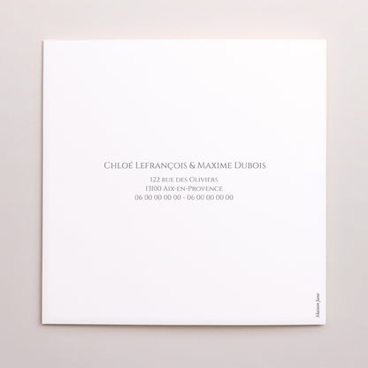 Faire-part Mariage Carré double volet Douce Harmonie photo N° 3