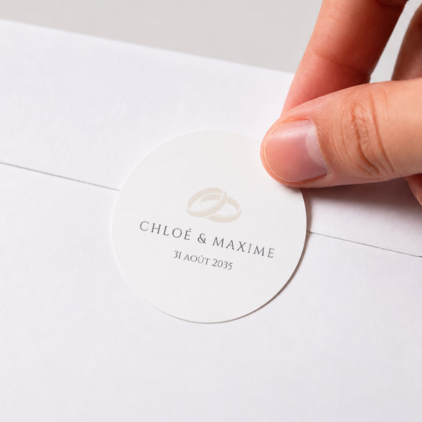 Sticker Mariage Rond Douce Harmonie photo