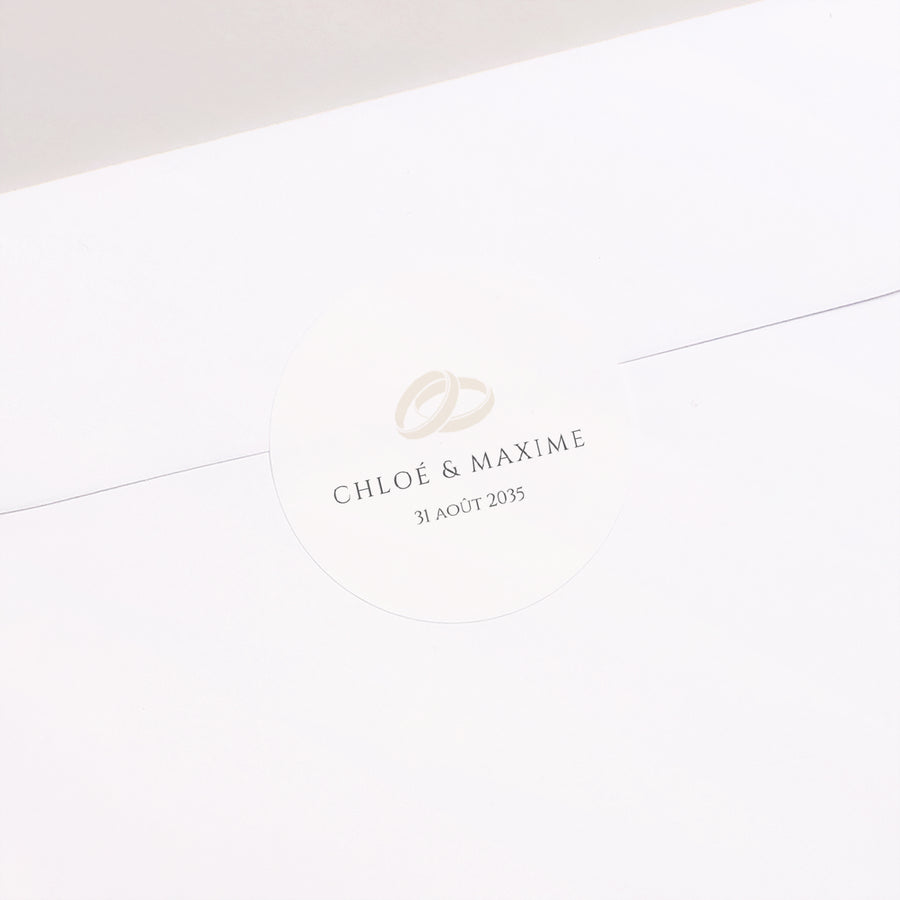 Sticker Mariage Rond Douce Harmonie photo