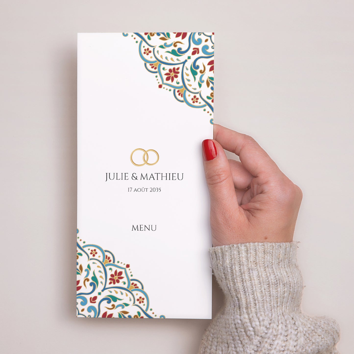 Menu Mariage Panoramique portrait Amour d’Orient photo N° 2