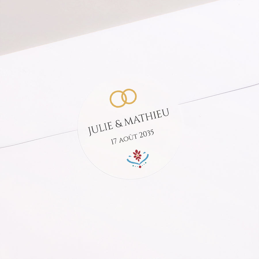 Sticker Mariage Rond Amour d’Orient photo