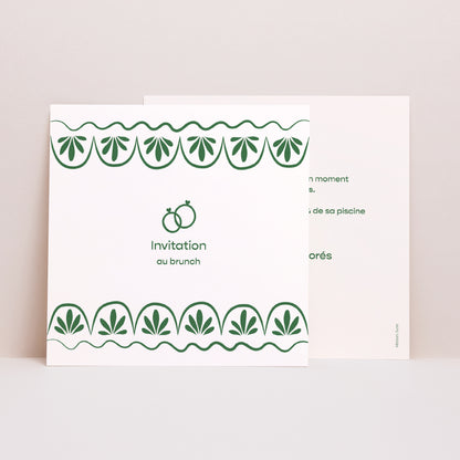 Invitations Mariage Simple carré Noces Botaniques photo N° 1