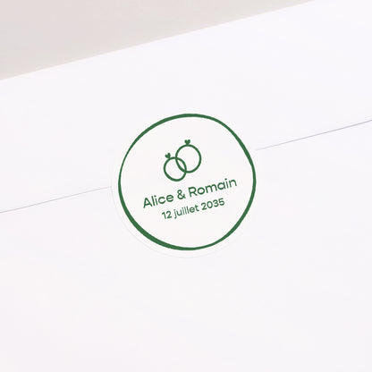Sticker Mariage Rond Noces Botaniques photo N° 1