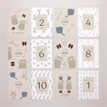 Carte étape bébé Naissance Lot de 12 Team Jumeaux photo N° 1