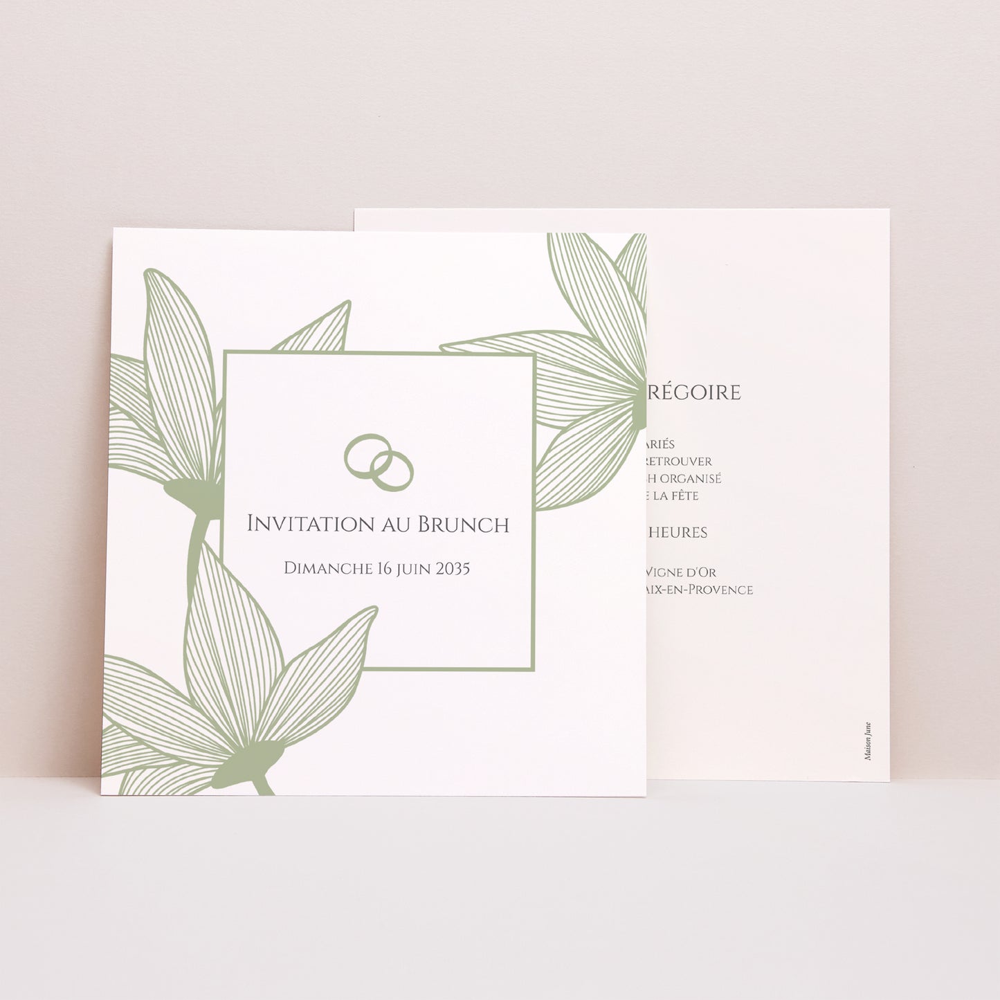 Invitations Mariage Carré Fleurs d’Élégance photo N° 1