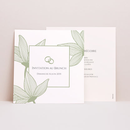 Invitations Mariage Carré Fleurs d’Élégance photo N° 1