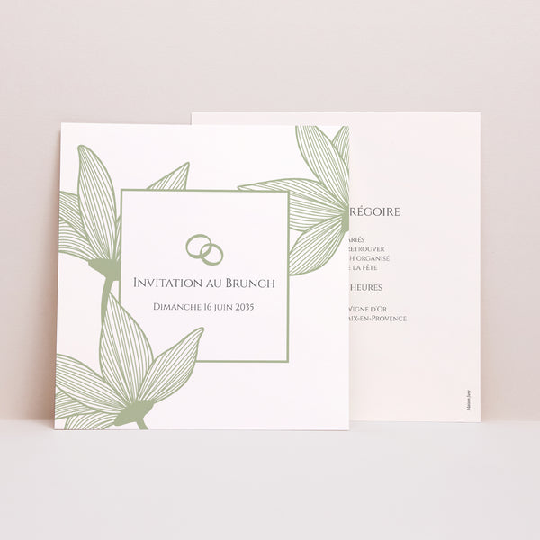 Invitations Mariage Carré Fleurs d’Élégance photo