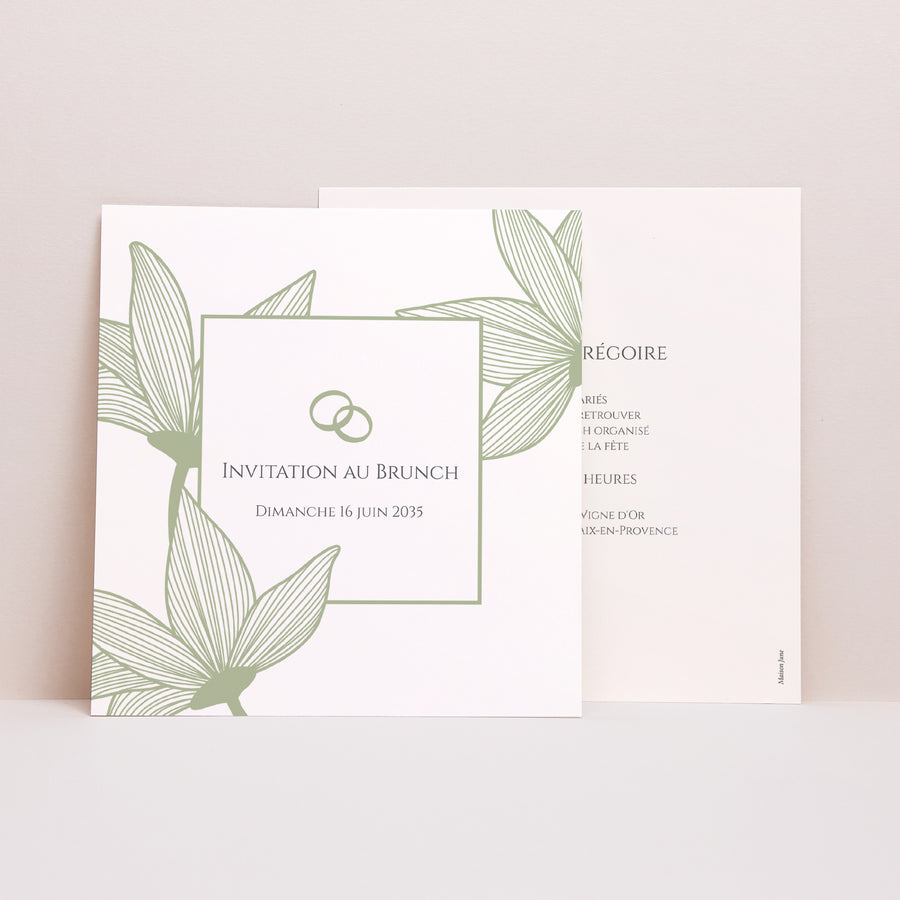 Invitations Mariage Carré Fleurs d’Élégance photo