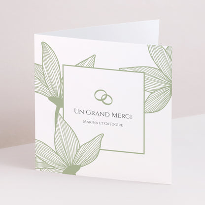 Remerciements Mariage Carré double volet Fleurs d’Élégance photo N° 1