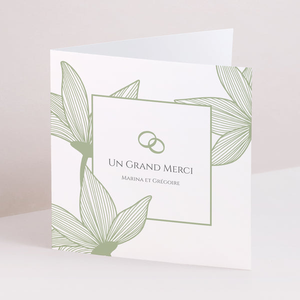 Remerciements Mariage Carré double volet Fleurs d’Élégance photo