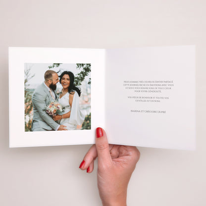 Remerciements Mariage Carré double volet Fleurs d’Élégance photo N° 2