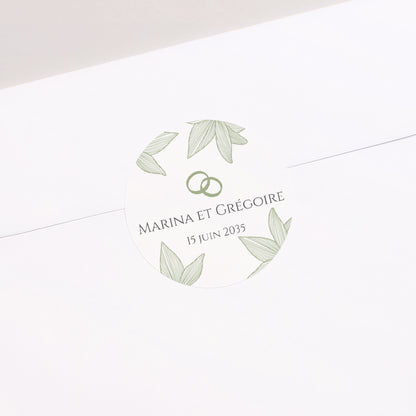 Sticker Mariage Rond Fleurs d’Élégance photo N° 1