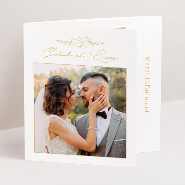 Remerciements Mariage Triptyque asymétrique Alliances d'Amour photo