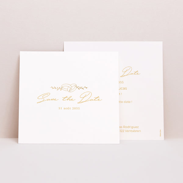 Save the date Mariage Carré Alliances d'Amour photo