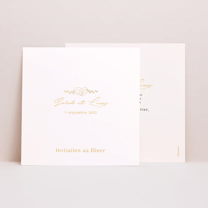 Invitations Mariage Simple carré Alliances d'Amour photo N° 1
