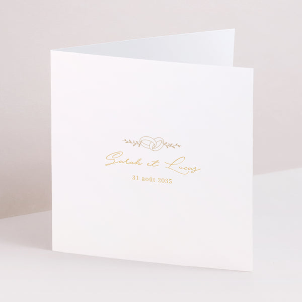 Faire-part Mariage Carré double volet Alliances d'Amour photo