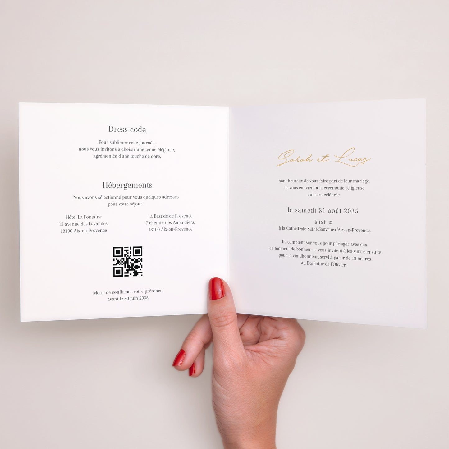Faire-part Mariage Carré double volet Alliances d'Amour photo N° 2