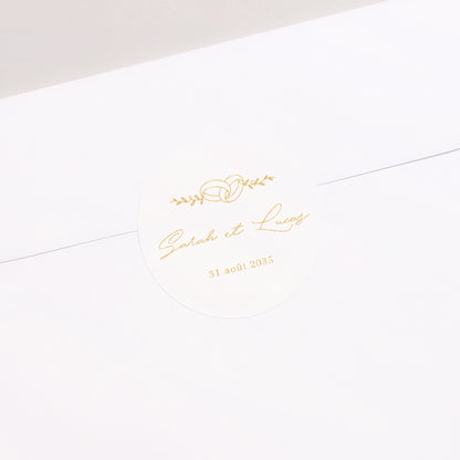 Sticker Mariage Rond Alliances d'Amour photo N° 1