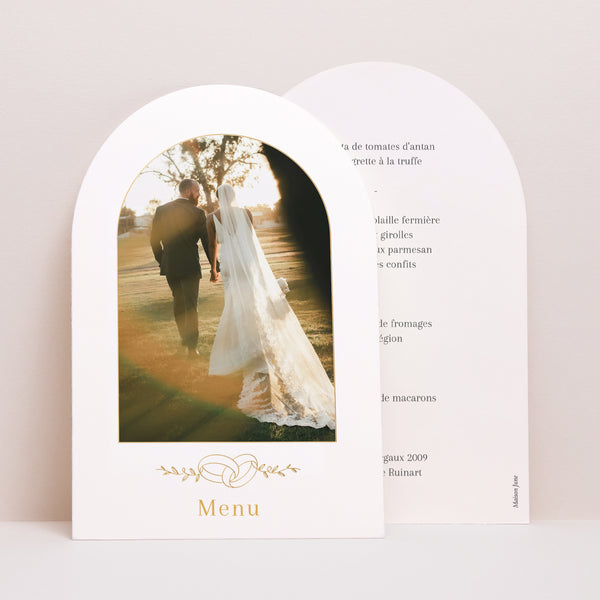 Menu Mariage Arche Alliances d'Amour II photo