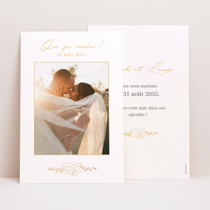 Save the date Mariage Portrait Alliances d'Amour II photo N° 1