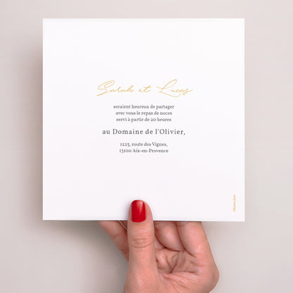 Invitations Mariage Simple carré Alliances d'Amour II photo N° 3