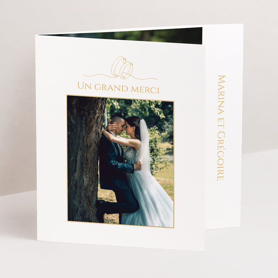 Remerciements Mariage Triptyque asymétrique Au Fil de Nos Vœux photo