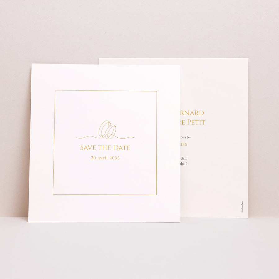 Save the date Mariage Carré Au Fil de Nos Vœux photo