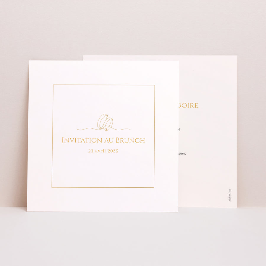 Invitations Mariage Simple carré Au Fil de Nos Vœux photo
