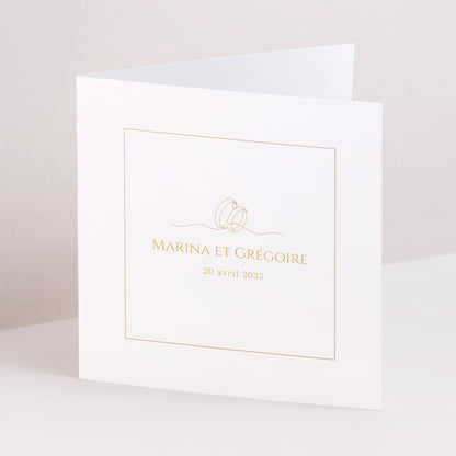 Faire-part Mariage Carré double volet Au Fil de Nos Vœux photo N° 1