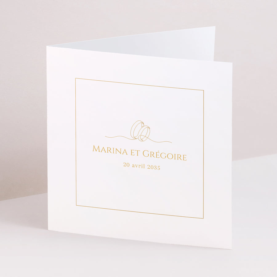 Faire-part Mariage Carré double volet Au Fil de Nos Vœux photo