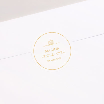 Sticker Mariage Rond Au Fil de Nos Vœux photo N° 1
