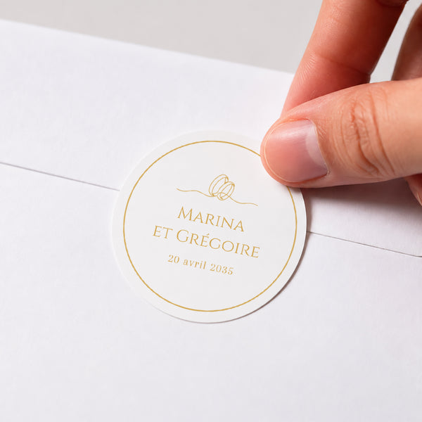 Sticker Mariage Rond Au Fil de Nos Vœux photo
