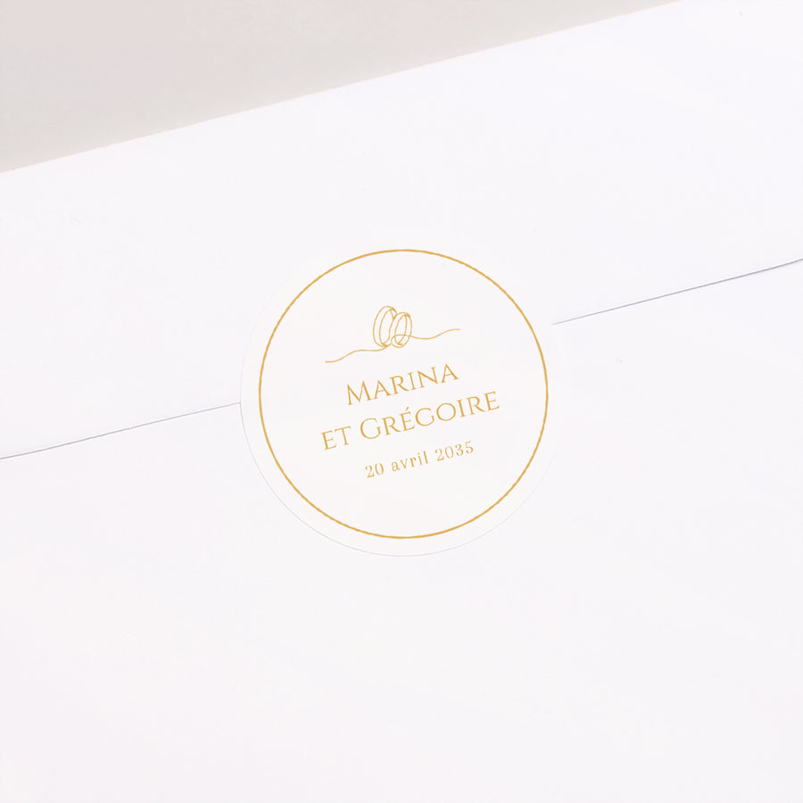 Sticker Mariage Rond Au Fil de Nos Vœux photo