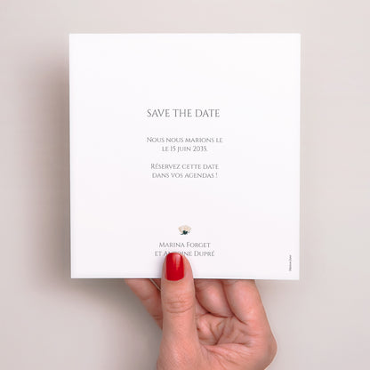 Save the date Mariage Carré Douces Fleurs photo N° 3
