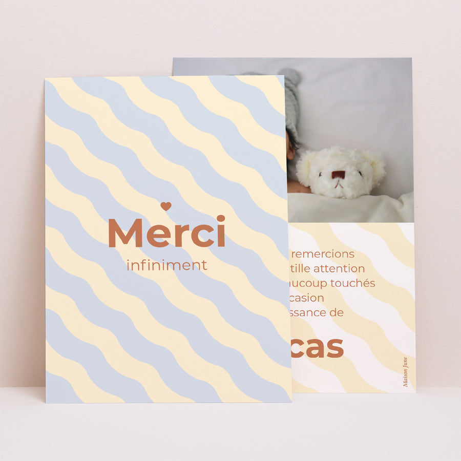 Remerciements Naissance Portrait Colorful waves Boys photo