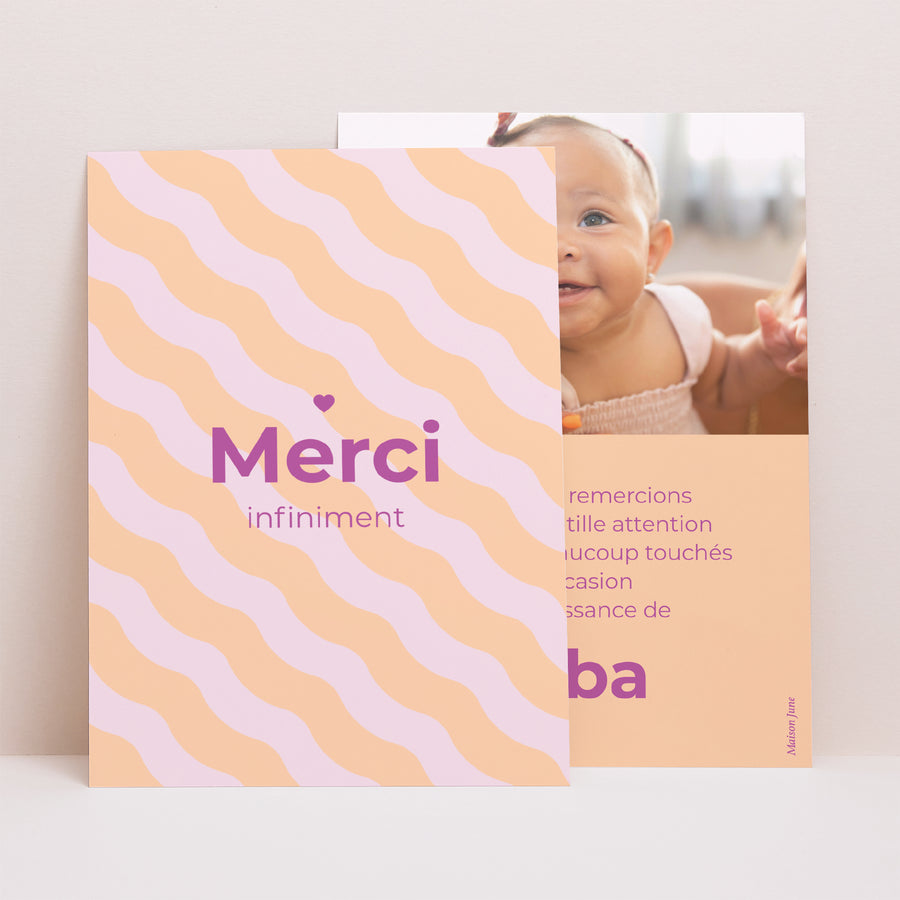 Remerciements Naissance Portrait Colorful waves Girls photo