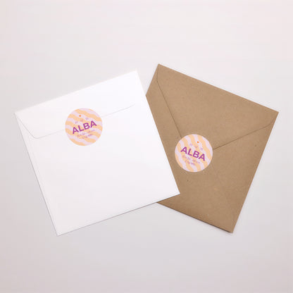 Sticker Naissance Rond Colorful waves Girls photo N° 3