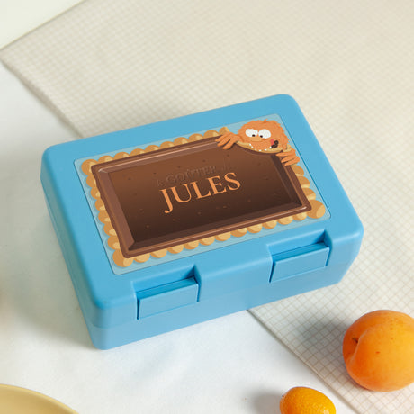 Boite goûter Bleue Les monstres du goûter