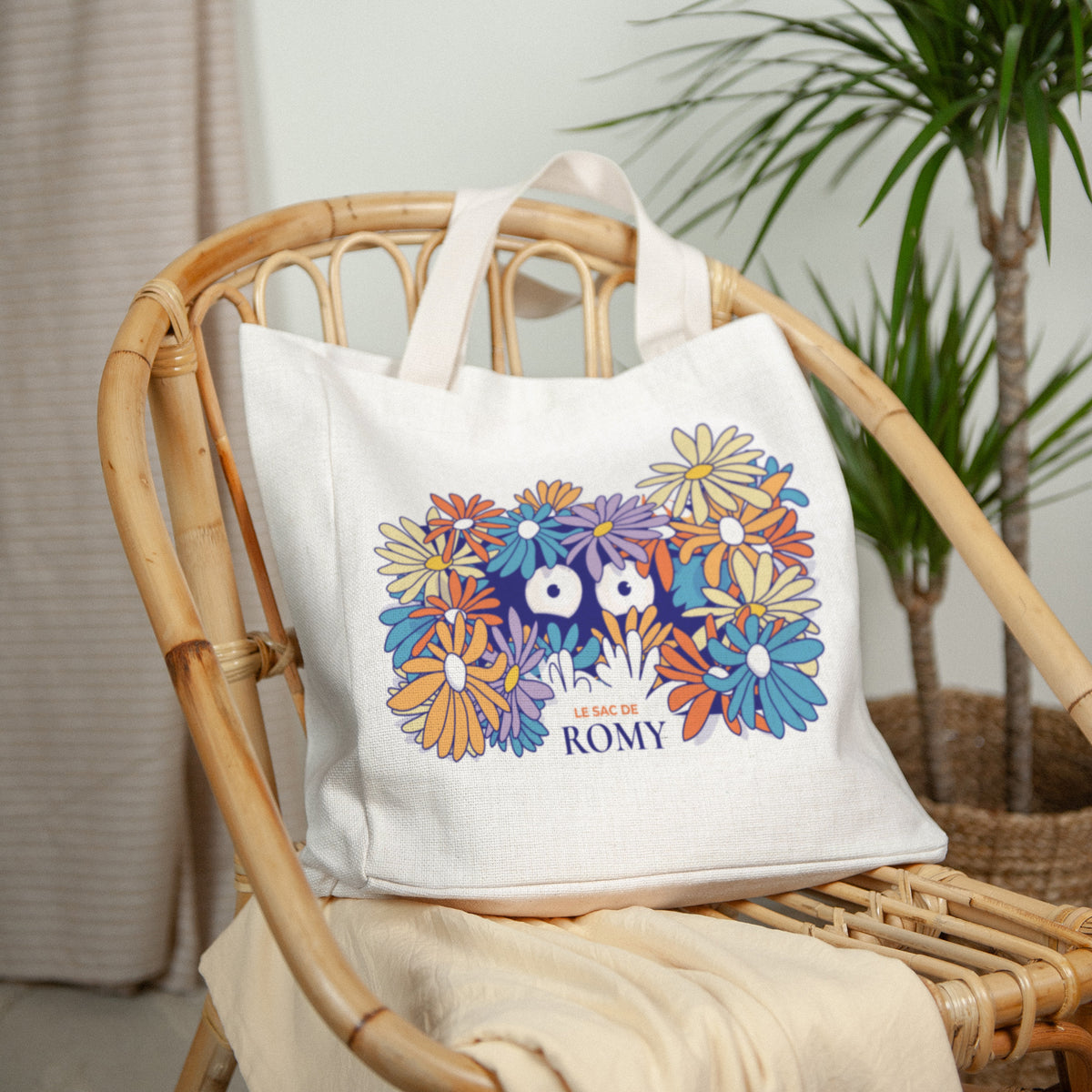 Tote bag Anse en toile Goûter fleuri photo N° 2