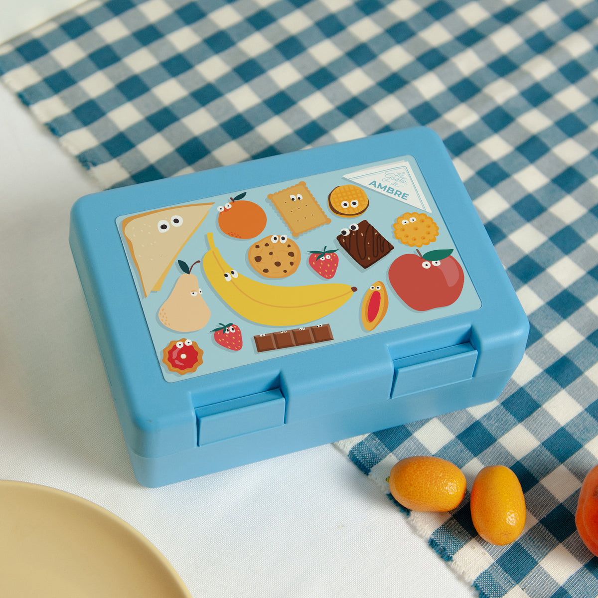 Boite goûter Bleue Monsieur biscuit & Cie photo N° 1